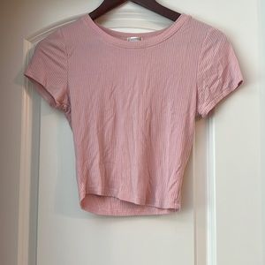 Light pink fitted crop top